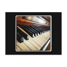 Piano Keys on Black Postcard postcard