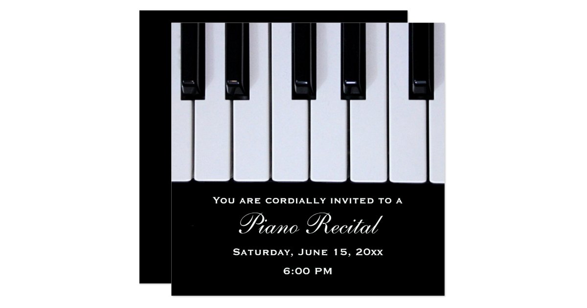 Piano Keys Piano Recital Invitations | Zazzle