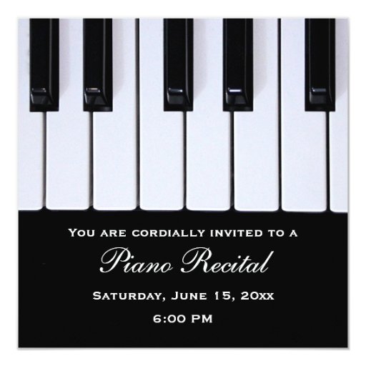 Piano Keys Piano Recital Invitations | Zazzle
