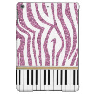 Piano Keys Pink Glitter Zebra Print Case For iPad Air