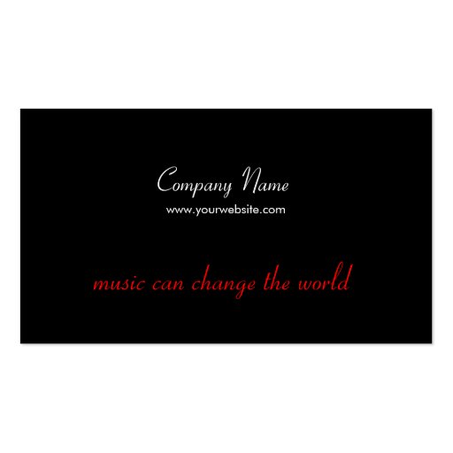 Piano Keys Red Rose Music business card (back side)
