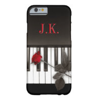 Piano Keys Red Rose Music Monogram iPhone 6 case