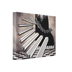 Piano Keys Surreal Music Fantasy wrappedcanvas