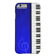 Piano Keys with Blue effect musical notes iPhone 6 Case