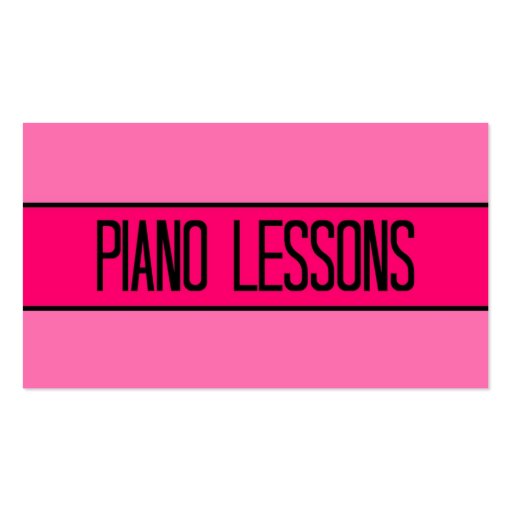 Piano Lessons Baby and Hot Pink Business Card (front side)