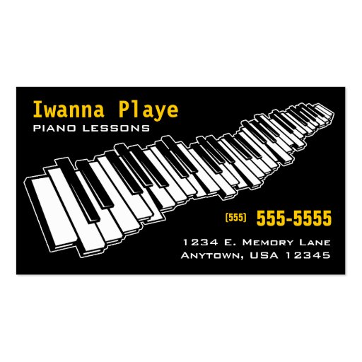 Piano Lessons Business Card