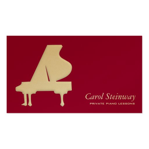 Piano Lessons Business Card Template (front side)
