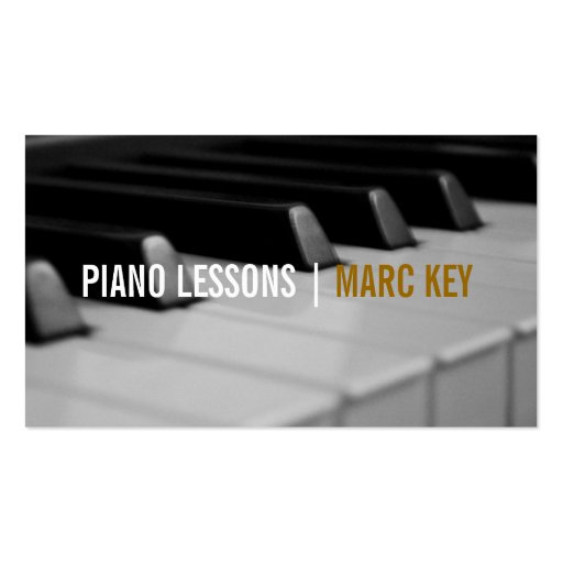 Piano Lessons, Music Instructor Business Card (front side)