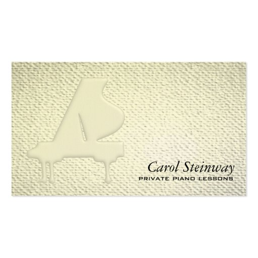 Piano Lessons Textured Look Business Cards (front side)