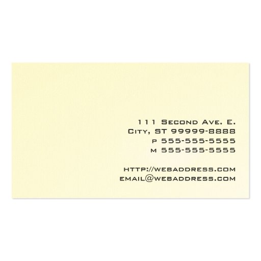Piano Lessons Textured Look Business Cards (back side)