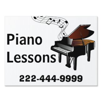 Piano Lessons Yard Sign