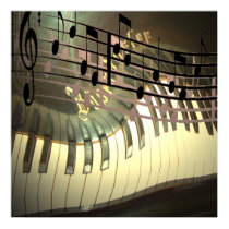 Piano Music Abstract posters