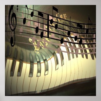 Piano Music Abstract Poster