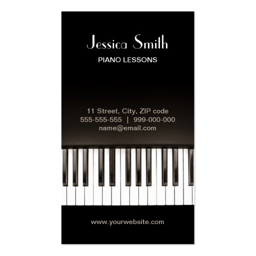 Piano Music business card (front side)