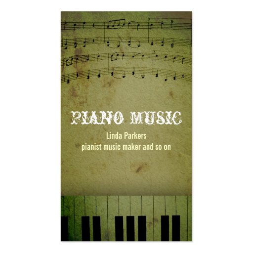 piano music business card (front side)