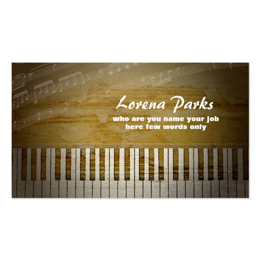 piano music business card (front side)