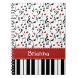 Piano Music Note Spiral Notebook Journal