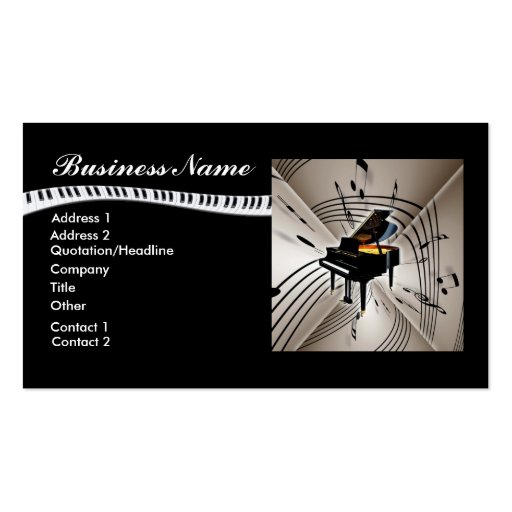 Piano Music Notes Business Card