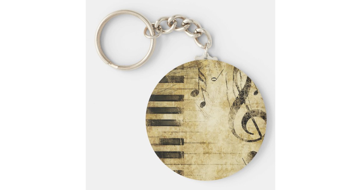 Piano Music Notes Keychain Zazzle