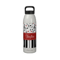 Piano Music Notes Water Bottle BPA Free