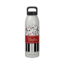 Piano Music Notes Water Bottle BPA Free