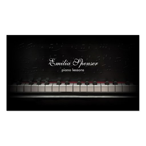 Piano Music Teacher Business Card (front side)