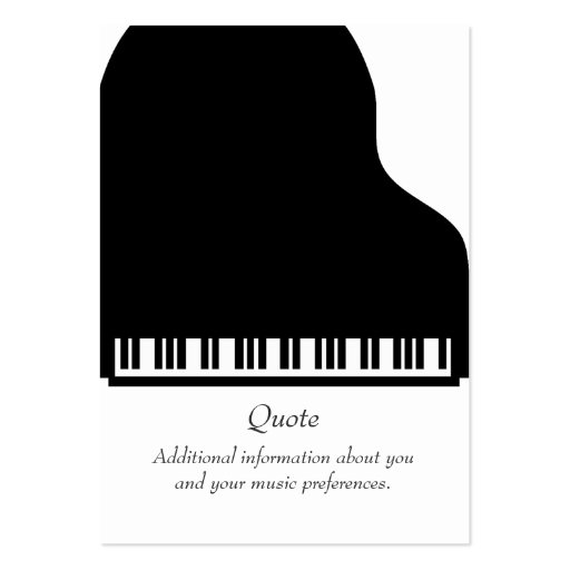 Piano Musicians Business Card (back side)