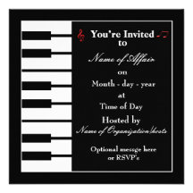 Piano note invitation card
