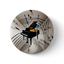 Piano Notes and Staff Pinback Buttons