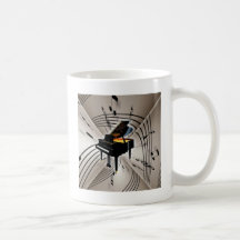 Piano Notes and Staff Coffee Mugs