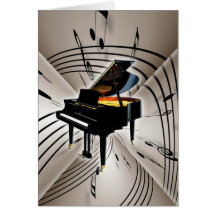 Piano Notes and Staff Greeting Card