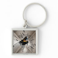 Piano Notes and Staff Key Chains