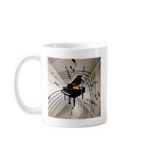 Piano Notes and Staff Coffee Mugs