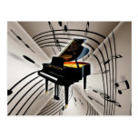 Piano Notes and Staff Post Cards