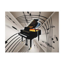 Piano Notes and Staff Post Cards