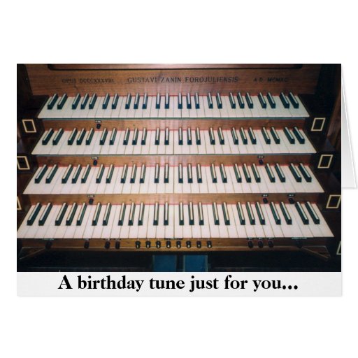 Piano Organ Keyboard Birthday Greeting Card Zazzle