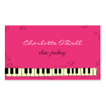 piano; pink business cards