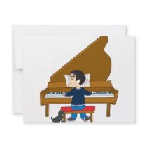 Piano Player and Dog invitations