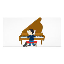 Piano Player and Dog photo cards