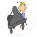 Piano Player Stickers Sticker