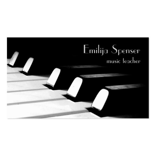 Piano profile business card (front side)