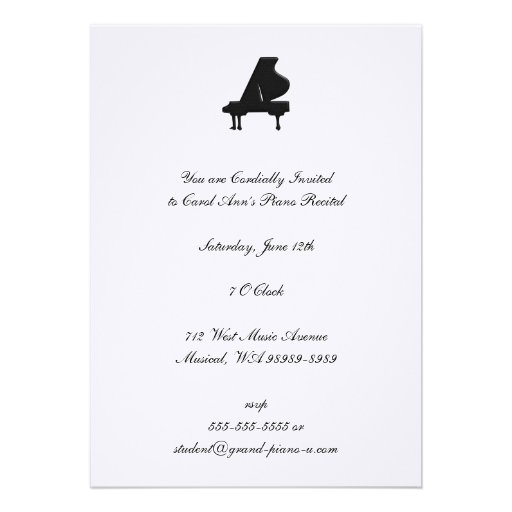 Piano Recital Custom Invite