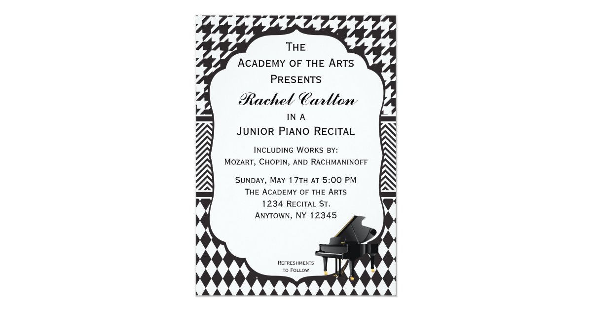 Piano Recital Invitation | Zazzle