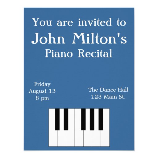 Piano Recital Invitation 4.25" X 5.5" Invitation Card | Zazzle