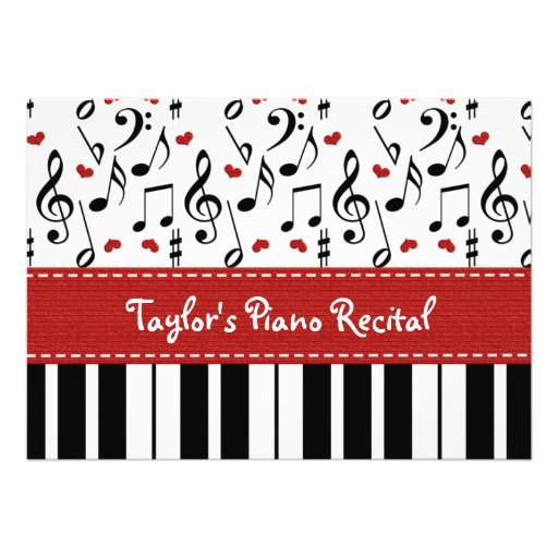 Piano Recital Invitations Invites