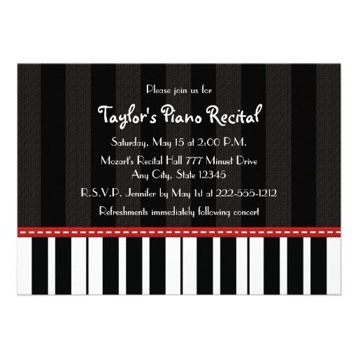 Piano Recital Invitations Invites