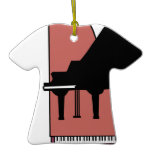 piano silouhette design christmas tree ornaments