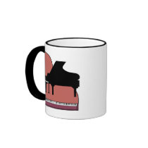 piano silouhette design mugs