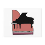piano silouhette design post card