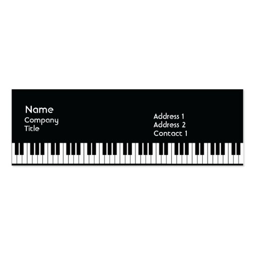 Piano - Skinny Business Card Templates (front side)